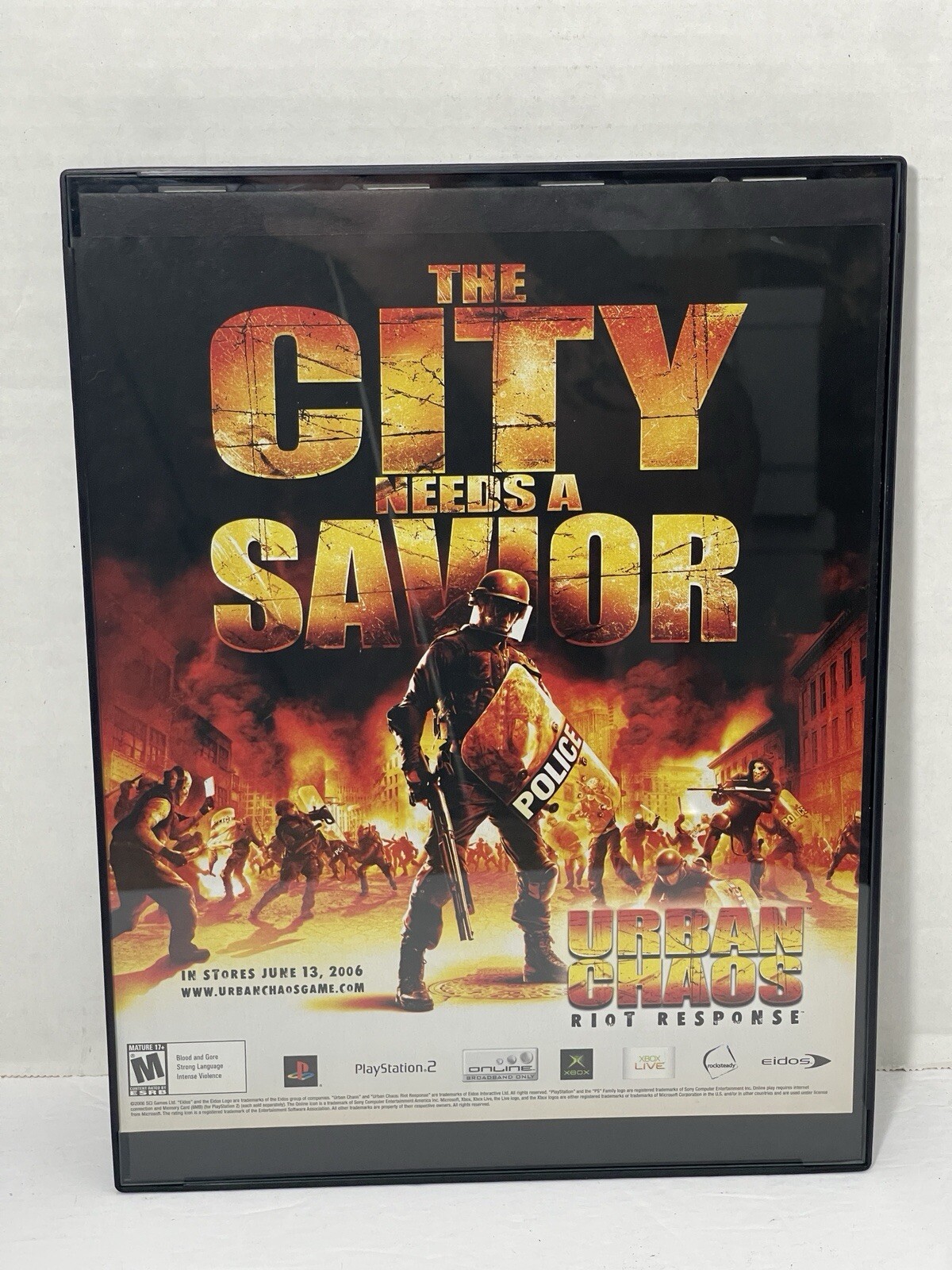 Urban Chaos riot Response Video Game Print Ad Framed Wall Art