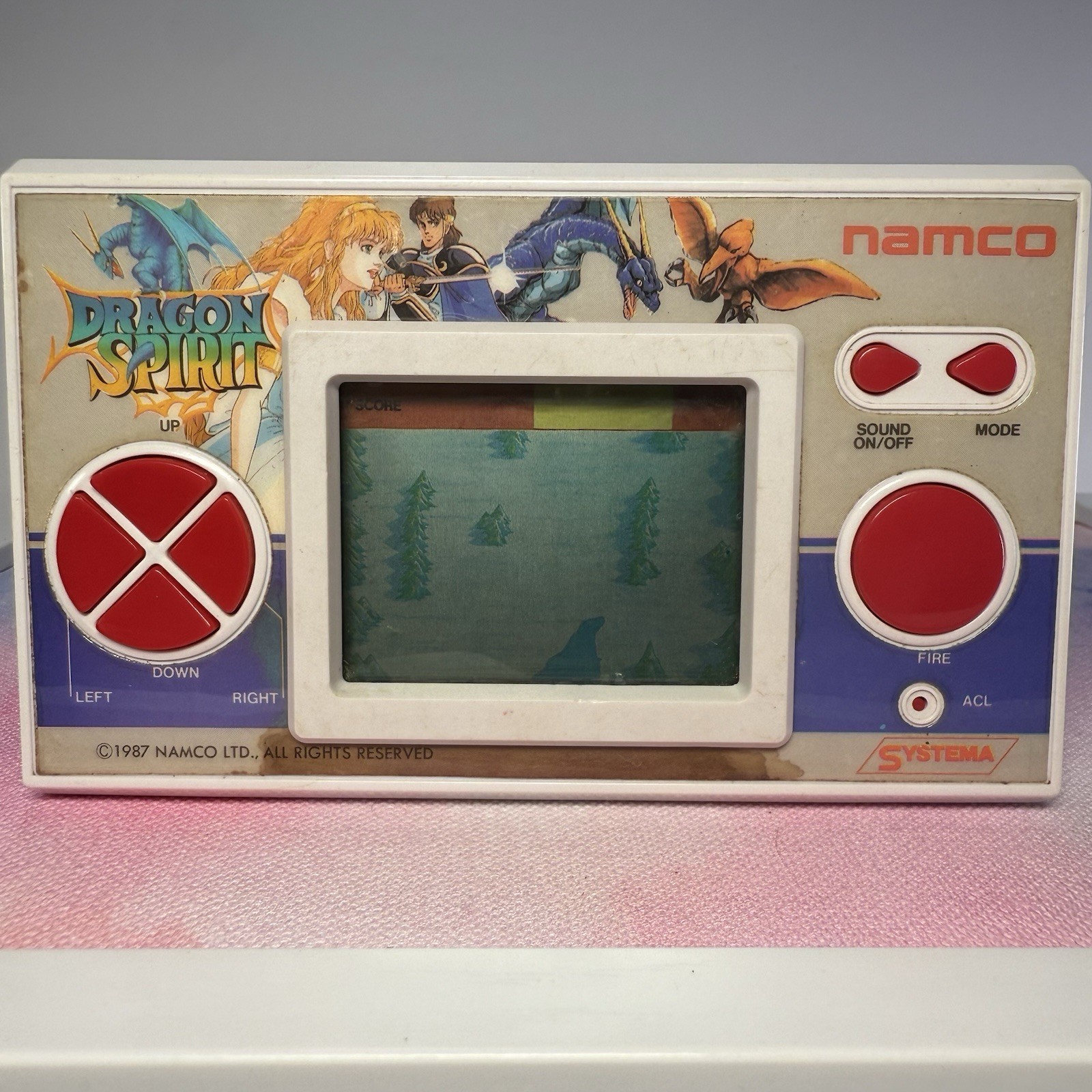 Rare Original Dragon Spirit Handheld Electronic Game Console 1987 Working Video