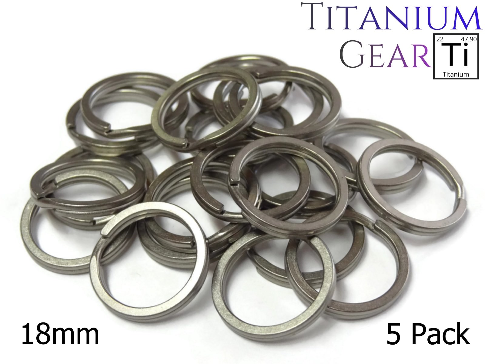 Titanium Key Ring 5 Pack 18mm / 3/4\