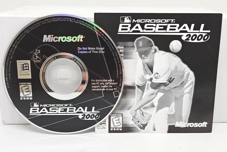 1999 Microsoft Baseball 2000 PC Game Disc & Manual Tested -  