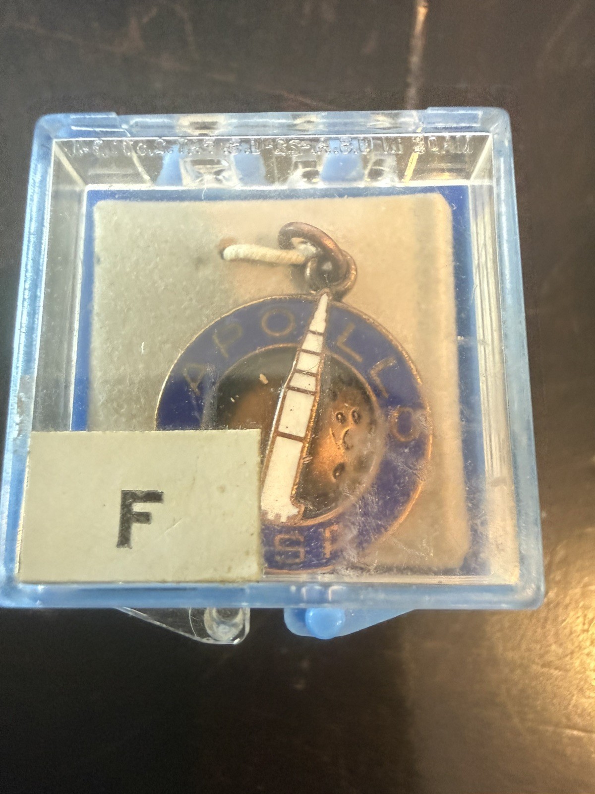 Vintage 1960s NASA Apollo Employee Charm Pendant - Crest Craft w/ Original Case