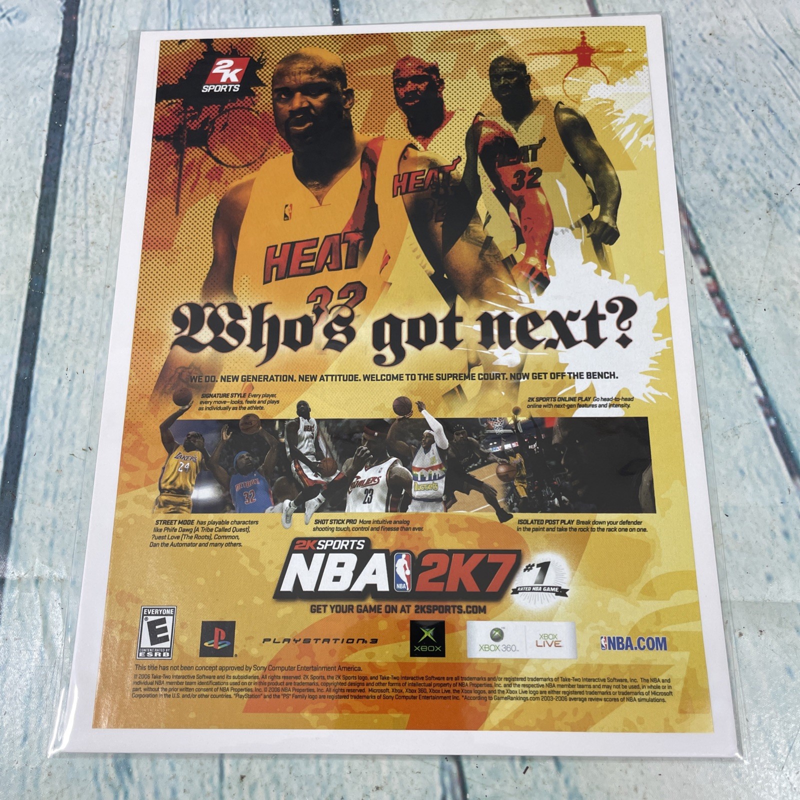 2006 NBA 2K7 Basketball Video Game SHAQ Print Ad/Poster Promo Art Magazine Page
