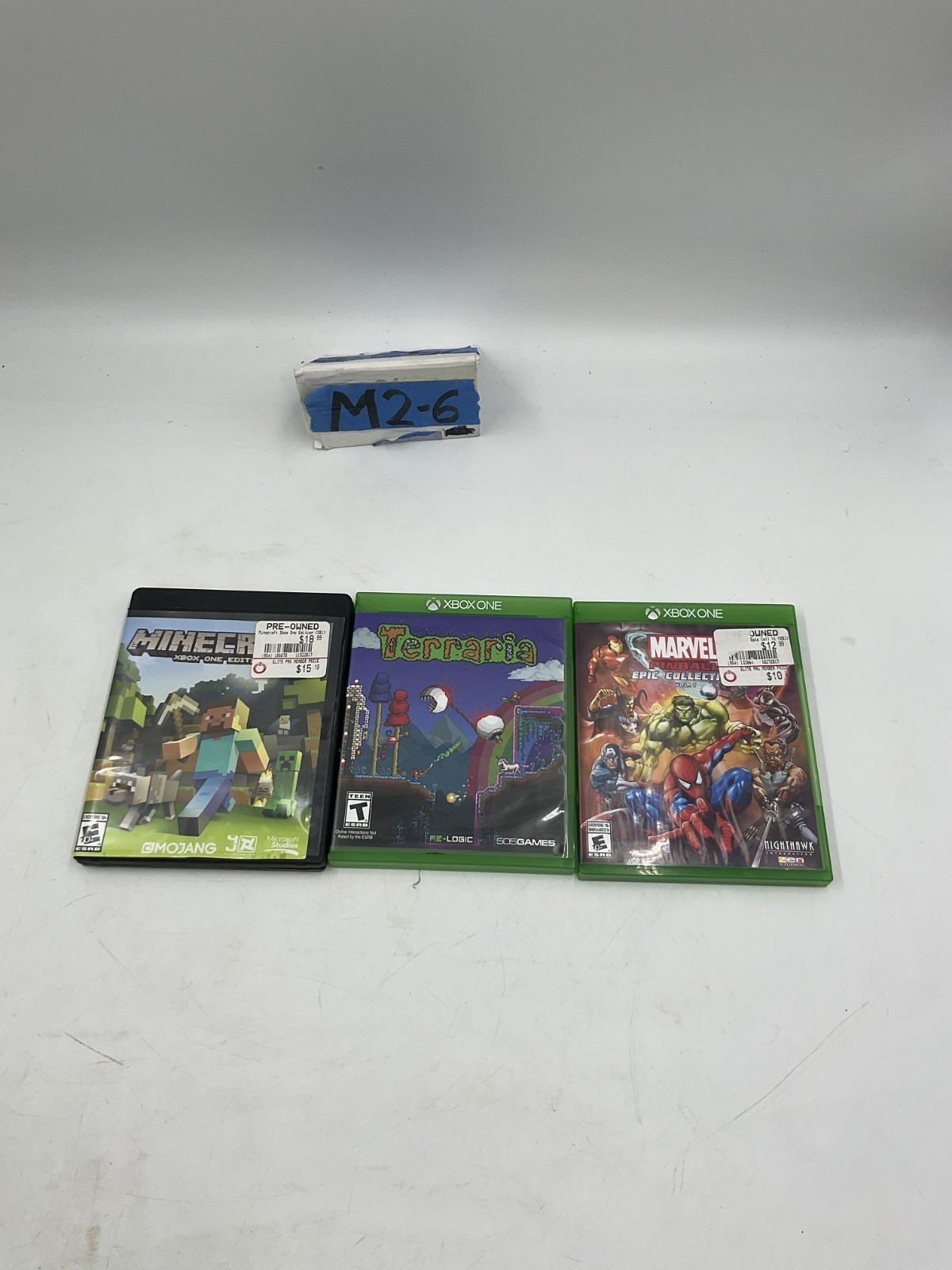 Xbox One Game Bundle Lot of 3 Minecraft Terraria Marvel Pinball Epic Collection