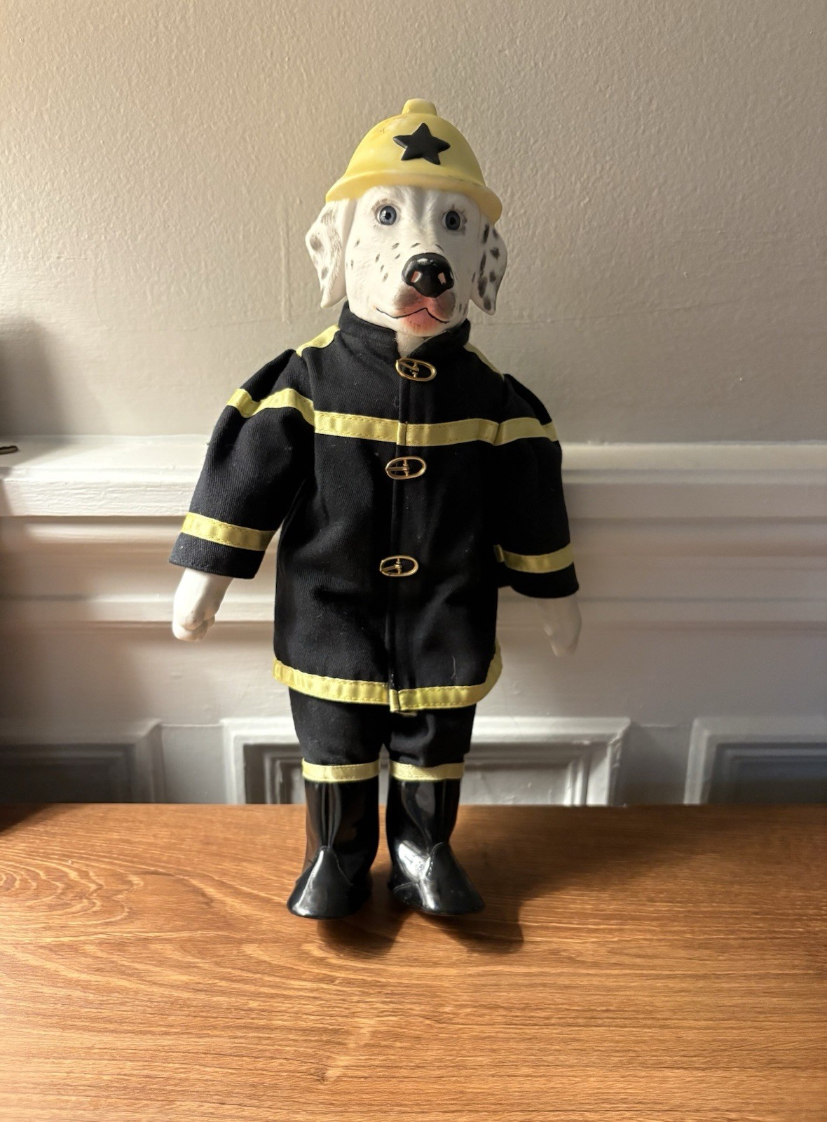 Vintage Porcelain Dalmatian Doll Fireman Dog Collectible Figurine 14 Inches