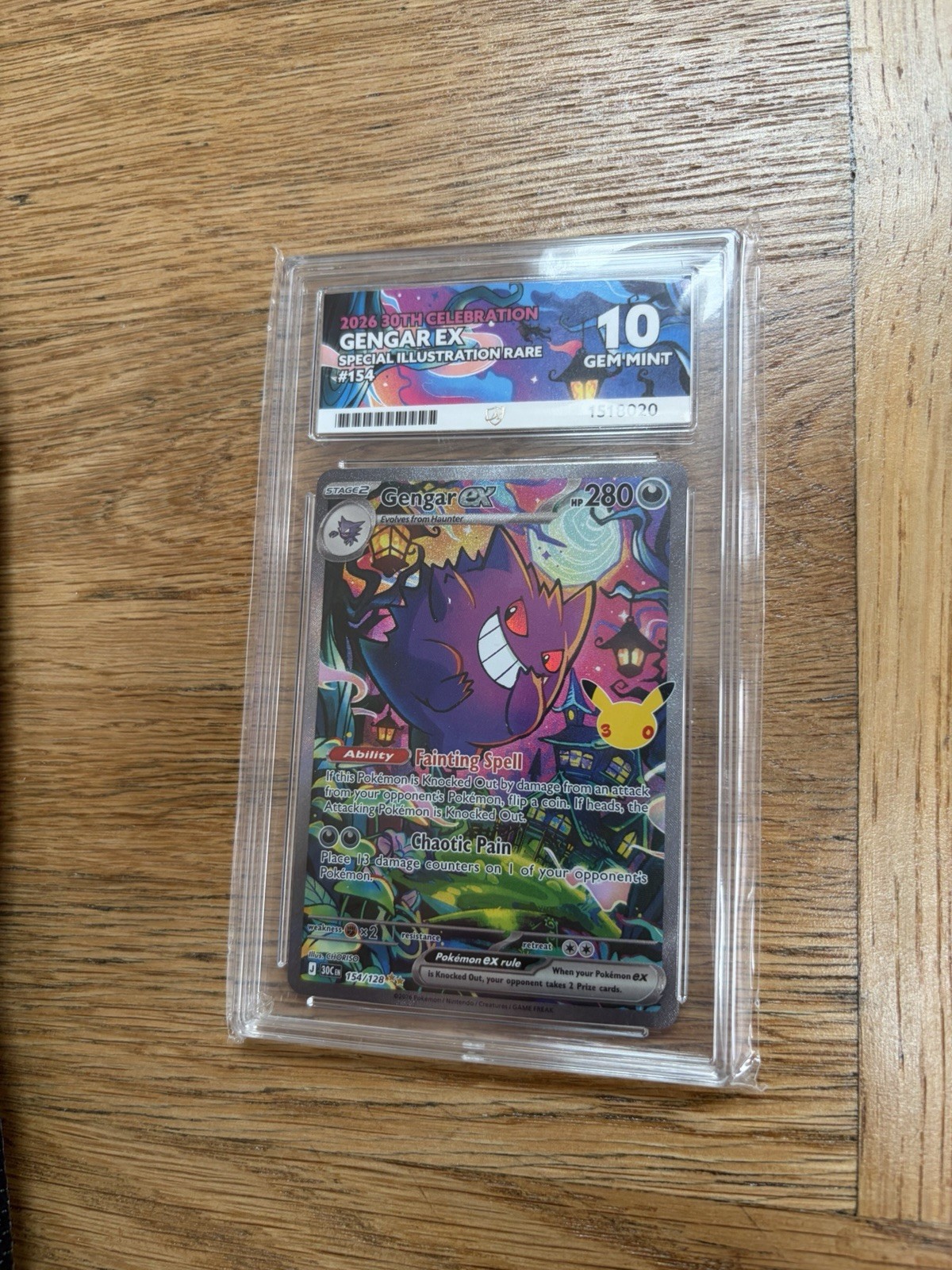 PERFECT SUB GRADES ACE 10 - Gengar ex 154/128 30th Celebration Holo Pokemon
