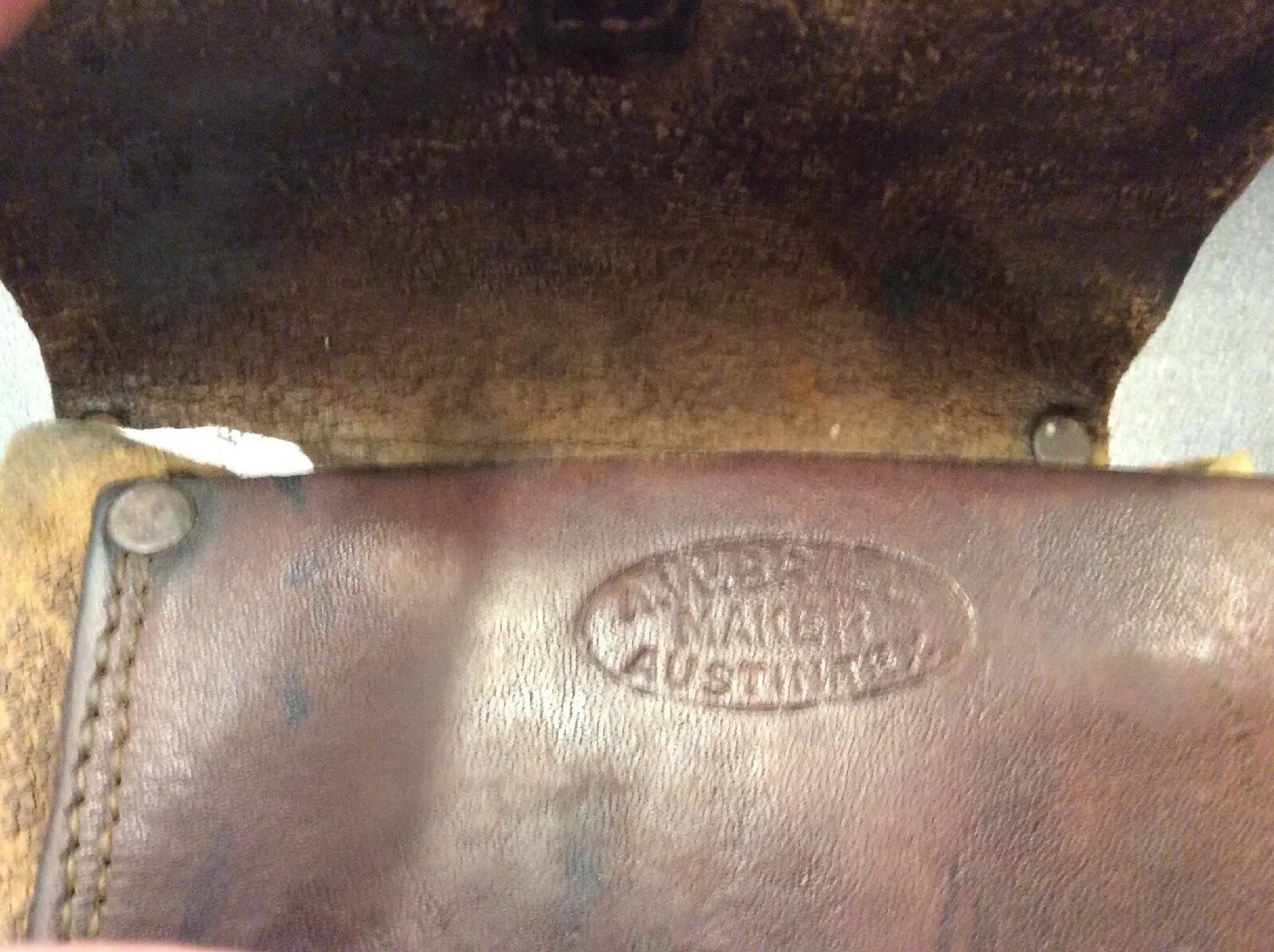 VERY RARE SADDLE BAGS MAKER MARKED A. W. BRILL AUSTIN, TEXAS LEATHER COWBOY BAGS