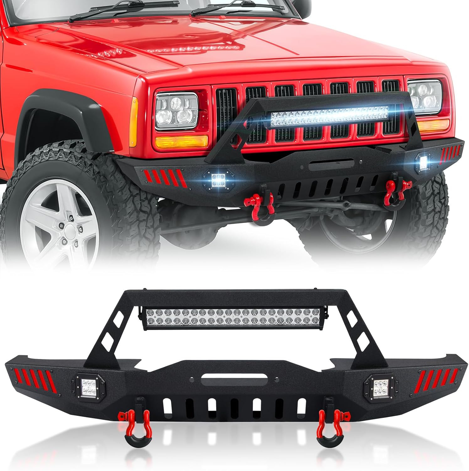 For Cherokee XJ & Comanche MJ Front Bumper Compatible with 1984-2001 Jeep Cherok