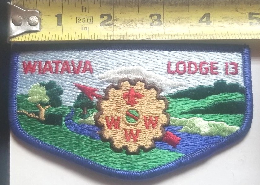 Vintage-OA WIATAVA LODGE 13  ELANGOMAT AWARD  BLUE BORDER FLAP PATCH BSA Unworn 