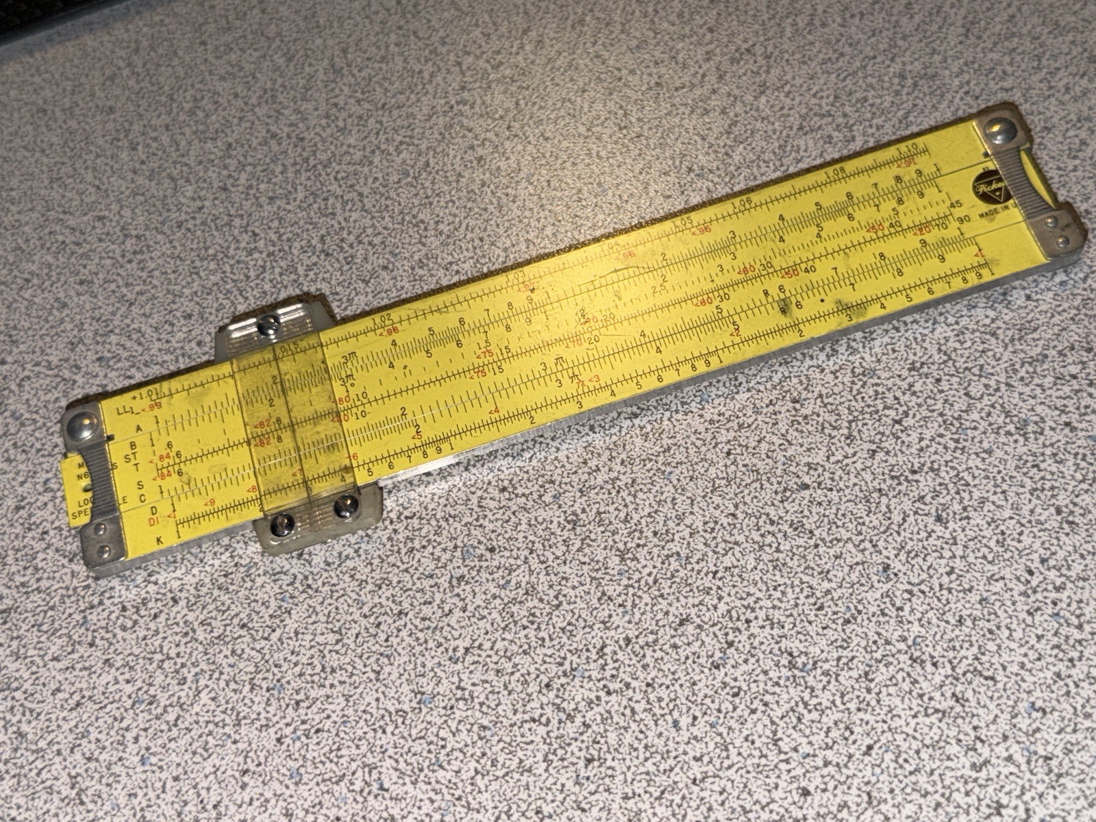 Vintage Pickett N600-ES Log Synchro Scale Speed Slide Rule Sliderule Logarithm