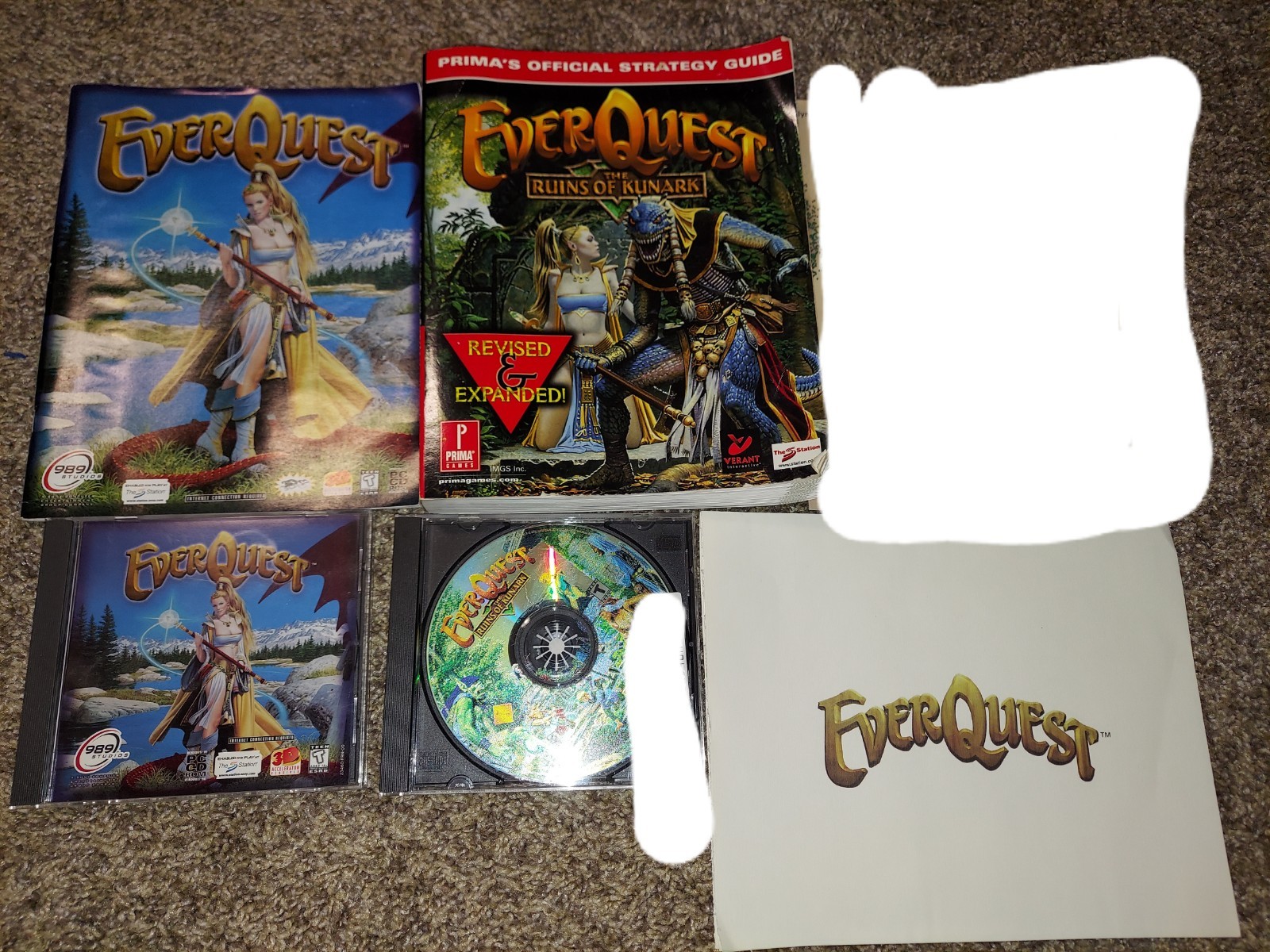 EverQuest & Ruins Of Kunark Expansion Pack CD ROM & Guide 1998 2000