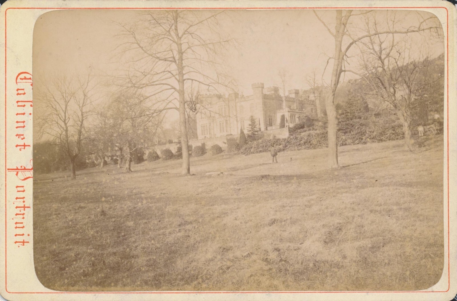 Cabinet Card Antique Photo Landscape Architecture Kilmaron Castle? Cupar Fife