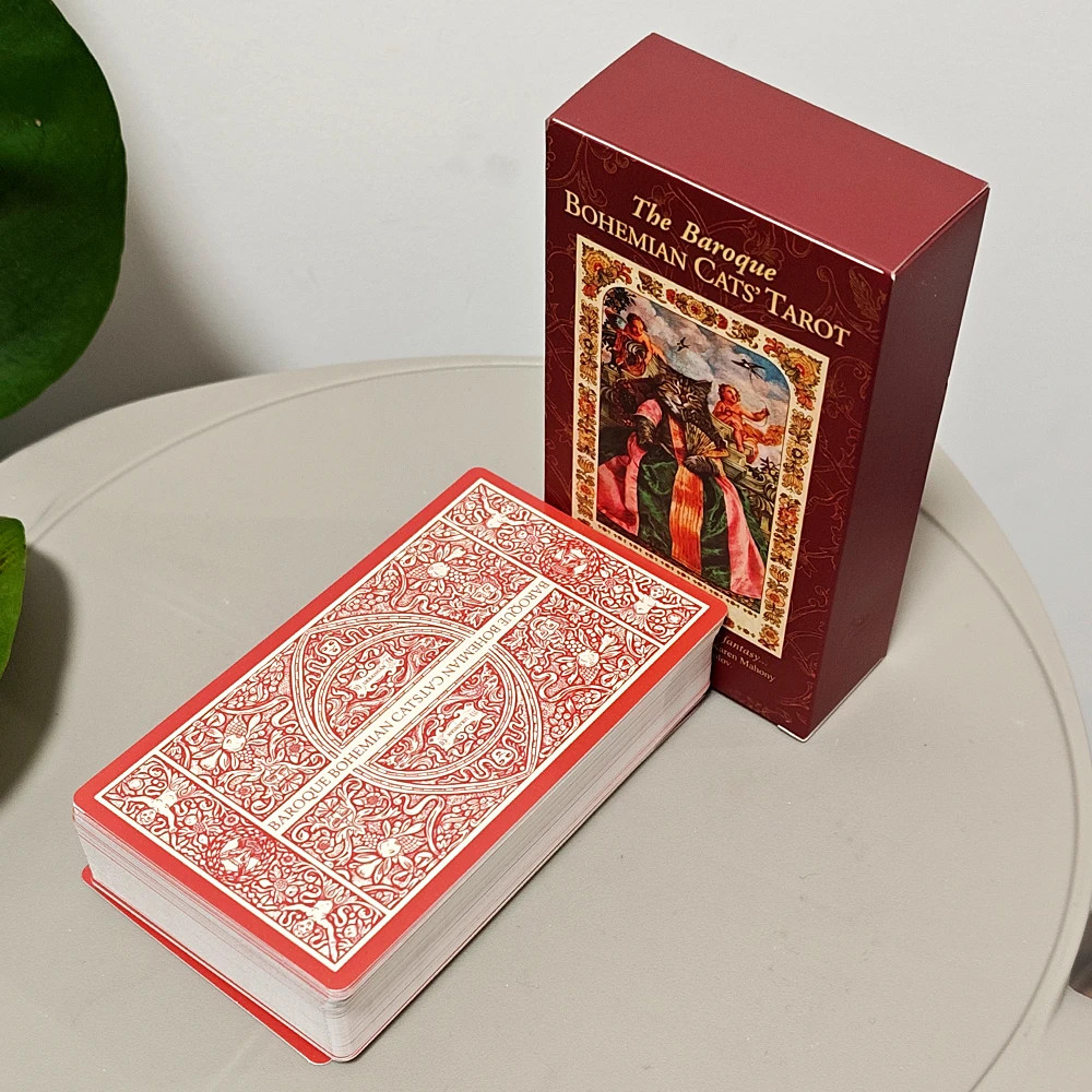 Cat Tarot Cards Deck 79 Card Baroque Vintage Feline Fantasy Tarot Double Embosse