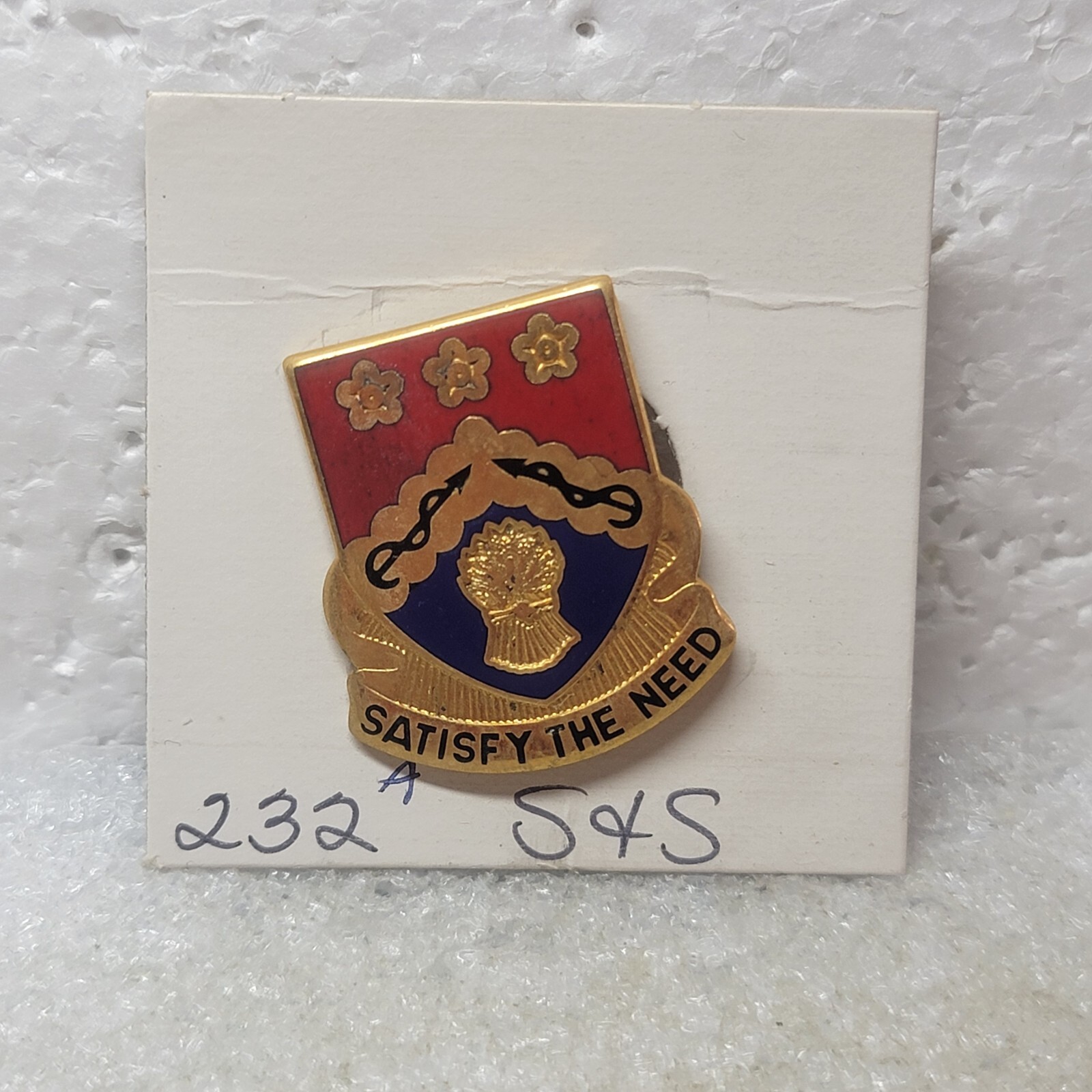 VTG US Army DUI Pin 232nd Support Battalion \