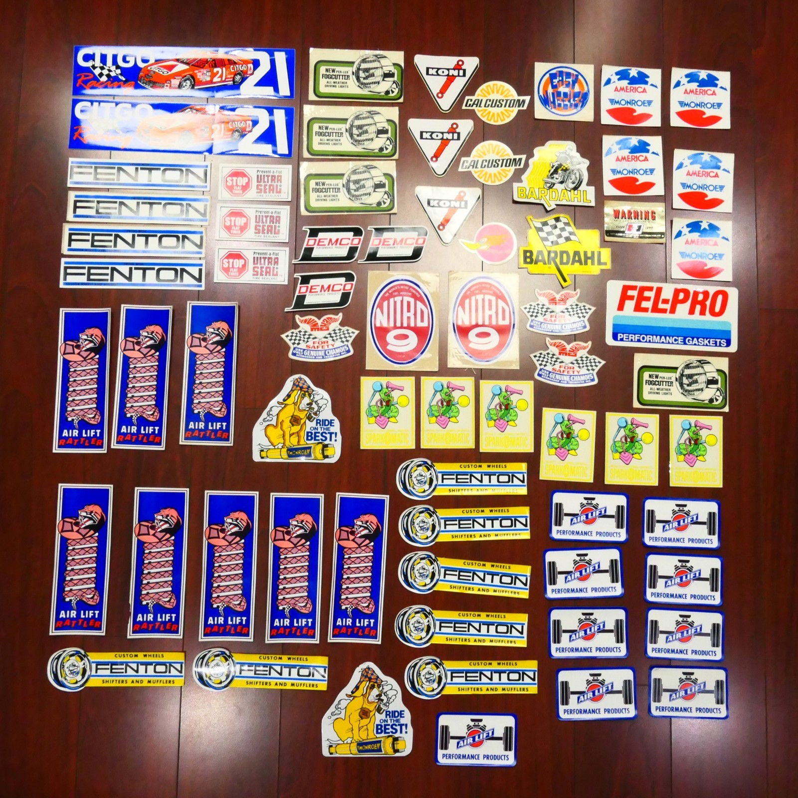Lot of 65 Vintage 60s 70s Drag Racing Automotive Hot Rod Decal Sticker Toolbox