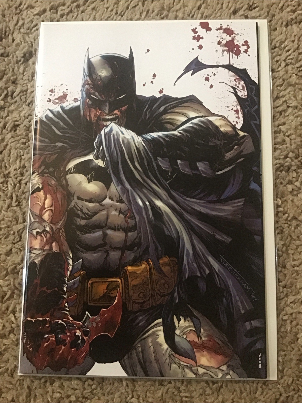 BATMAN #136 VIRGIN - TYLER KIRKHAM - BATTLE DAMAGE - SDCC 2023  NM