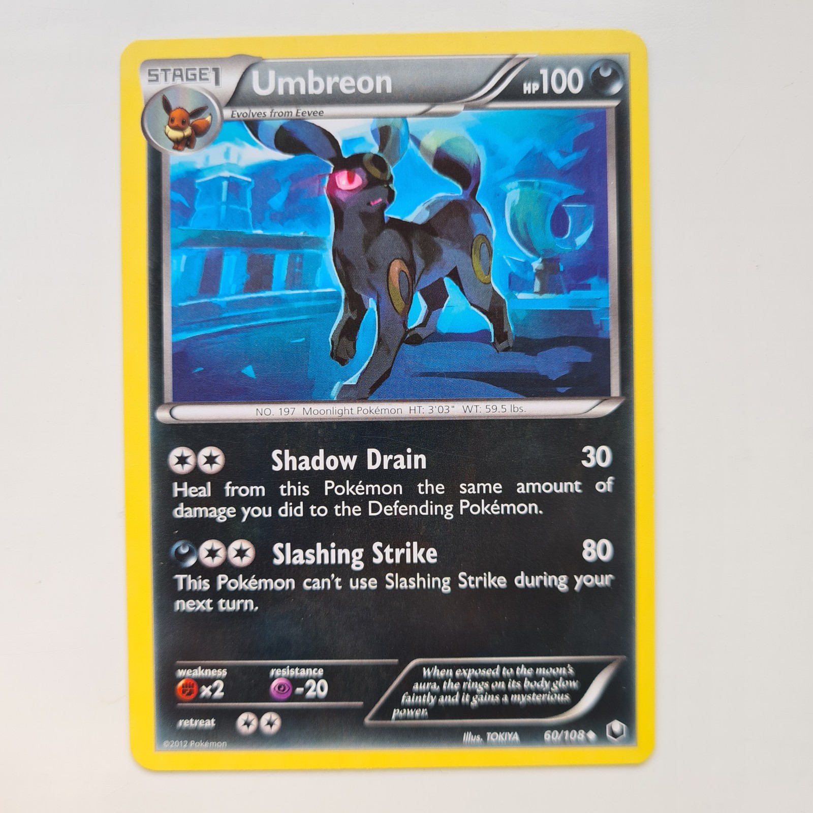 Umbreon 60/108 Uncommon Black and White Dark Explorers Pokemon Card 2012 NM