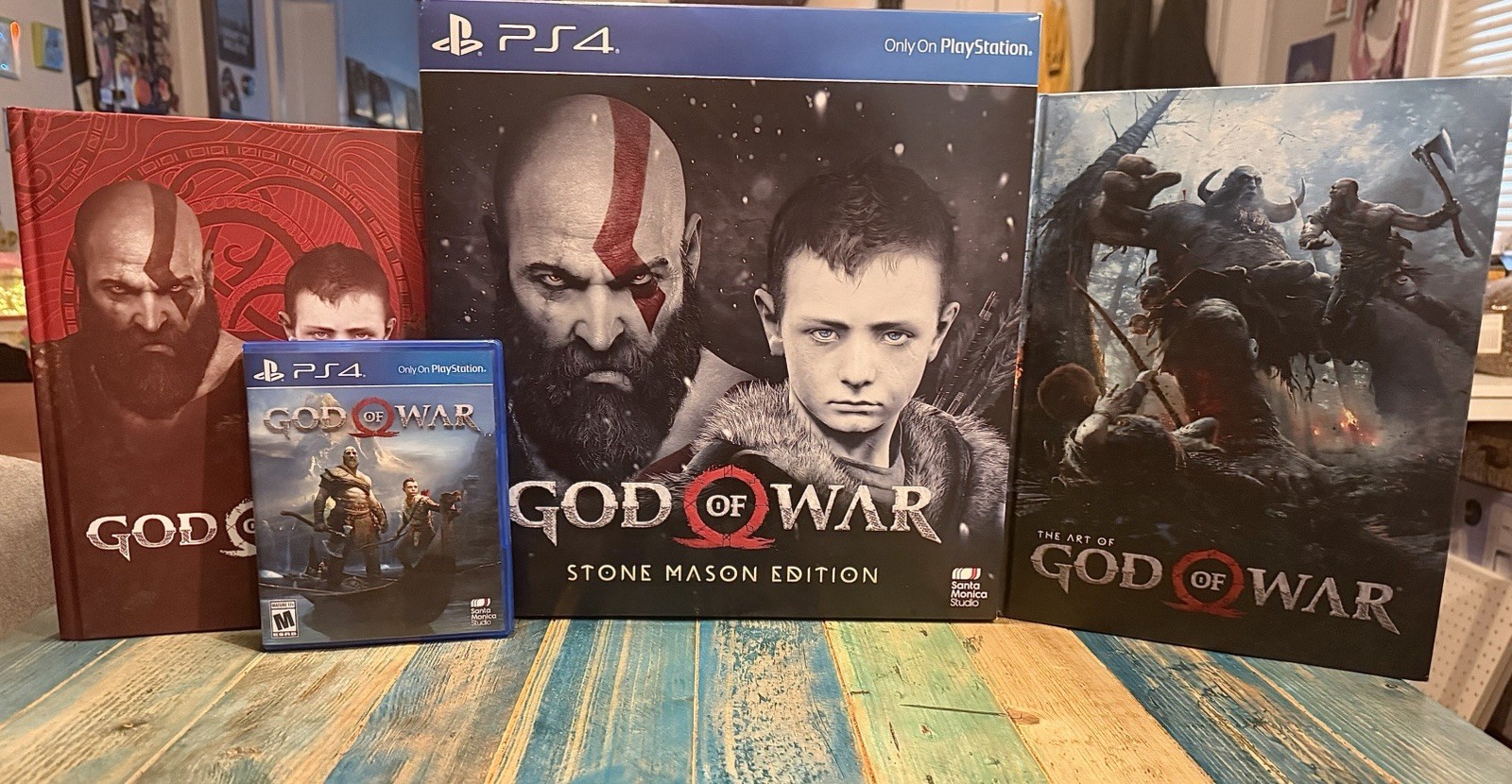 God of War Stone Mason Edition CIB + Collector’s Guide + Art see details/pics