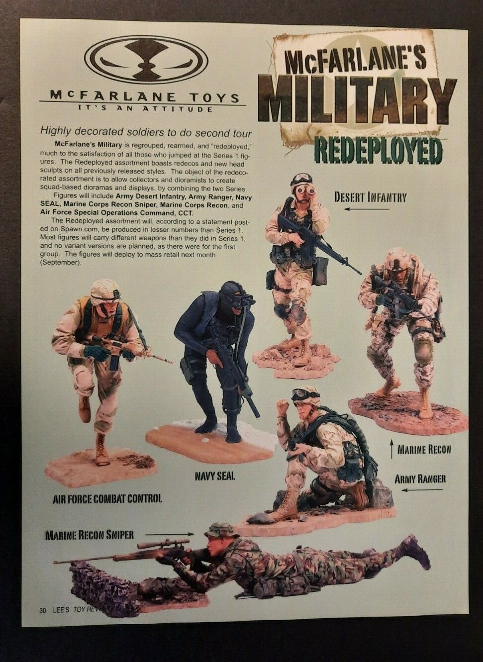McFarlane's MILITARY REDEPLOYED Figures Preview Page ~ Magazine PRINT AD 2005