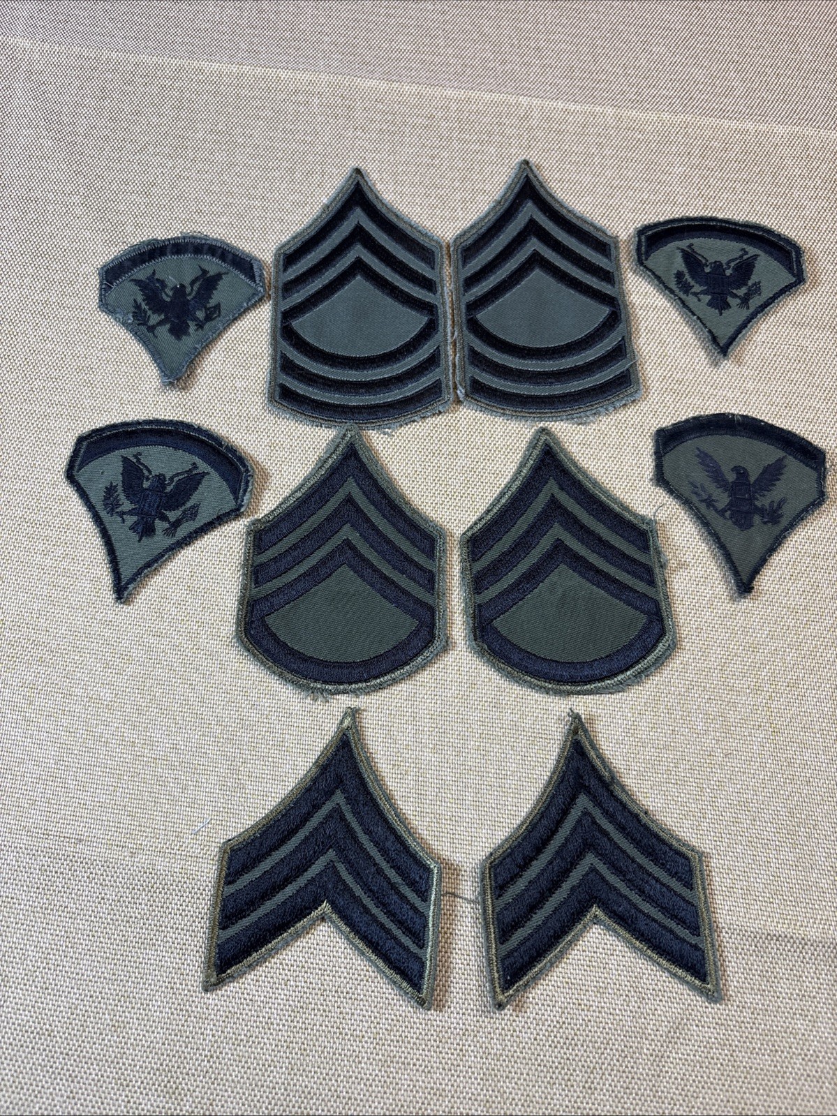 Vintage US Army Subdued Rank Patch Lot MSG SSG SGT Specialist 5 SP5 10 Pc