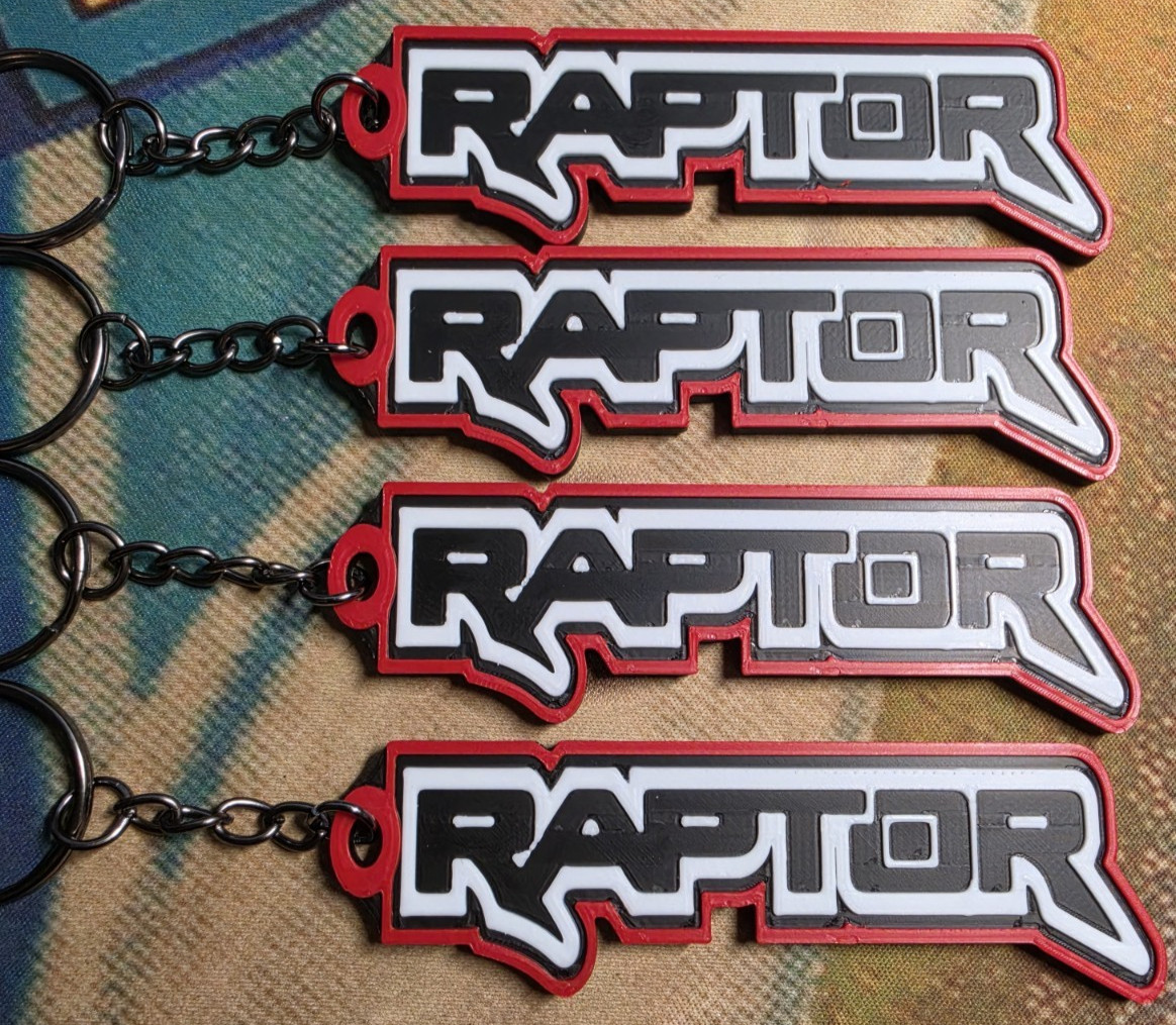 3D PRINT FORD MOTOR COMPANY RAPTOR LOGO KEYCHAIN EMBLEM F-150 OFF-ROAD 1