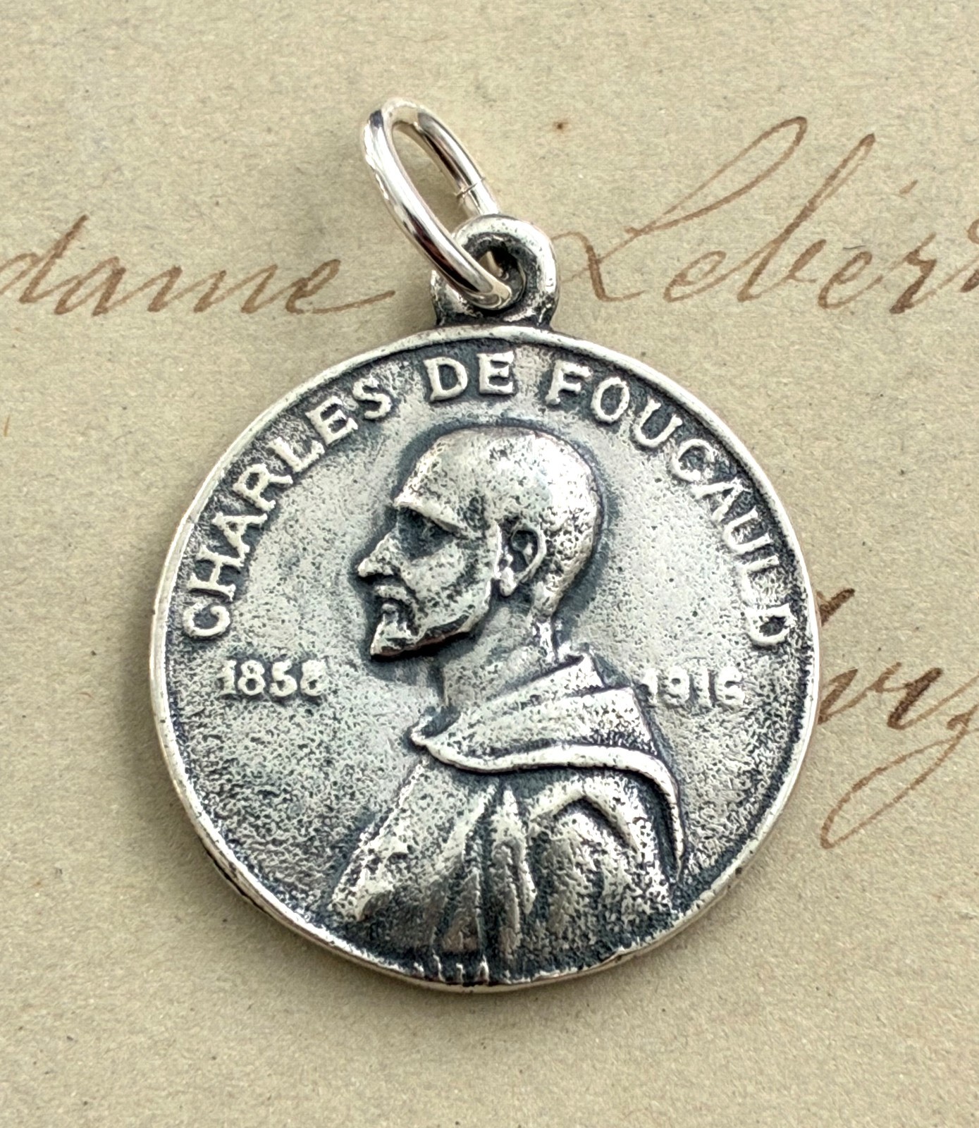 St Charles de Foucauld Medal – Sterling Silver Antique Replica