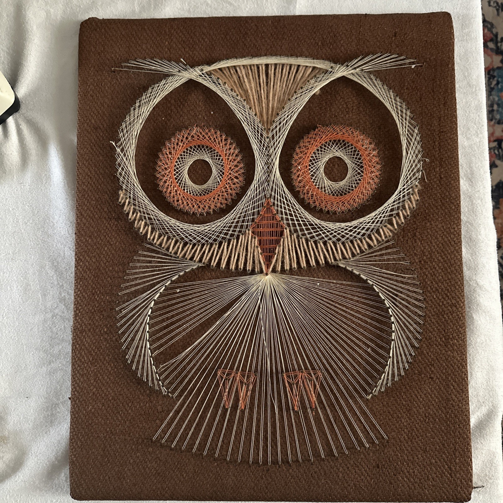Vintage 70's String Art Owl Design | Nails and String Art | MCM Boho retro bird