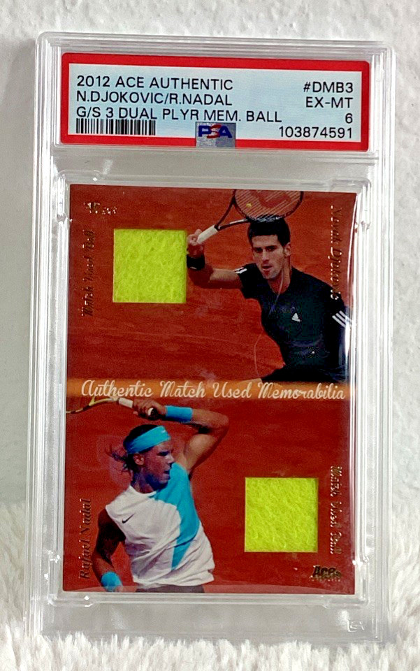 2012 #DMB3 NOVAK DJOKOVIC/RAFAEL NADAL PSA 6 DUAL MEM BALL LOW POP
