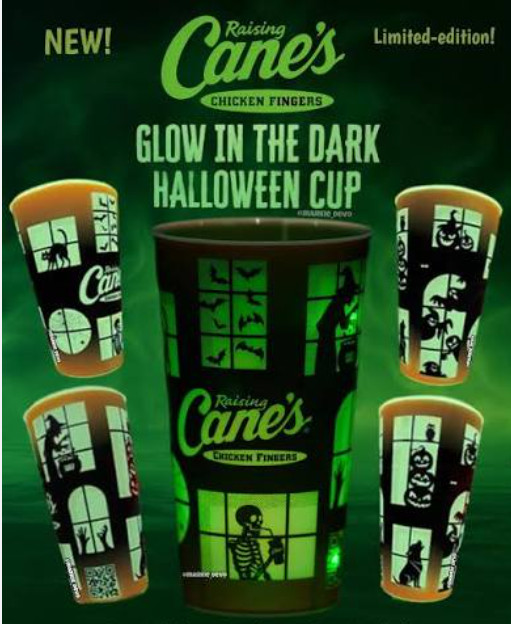 5 New Raising Canes Chicken Halloween Limited Edition Glow In Dark 32oz Cups Cup