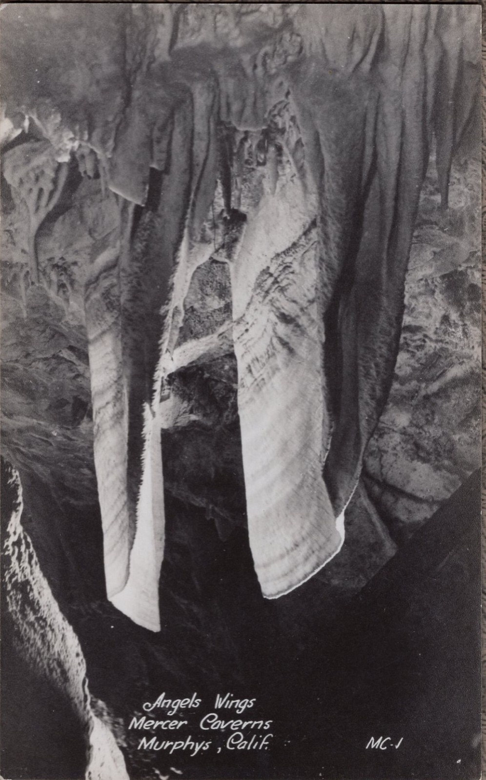 RPPC~Angel\'s Wings Mercer Caverns Murphy California~Real Photo Postcard