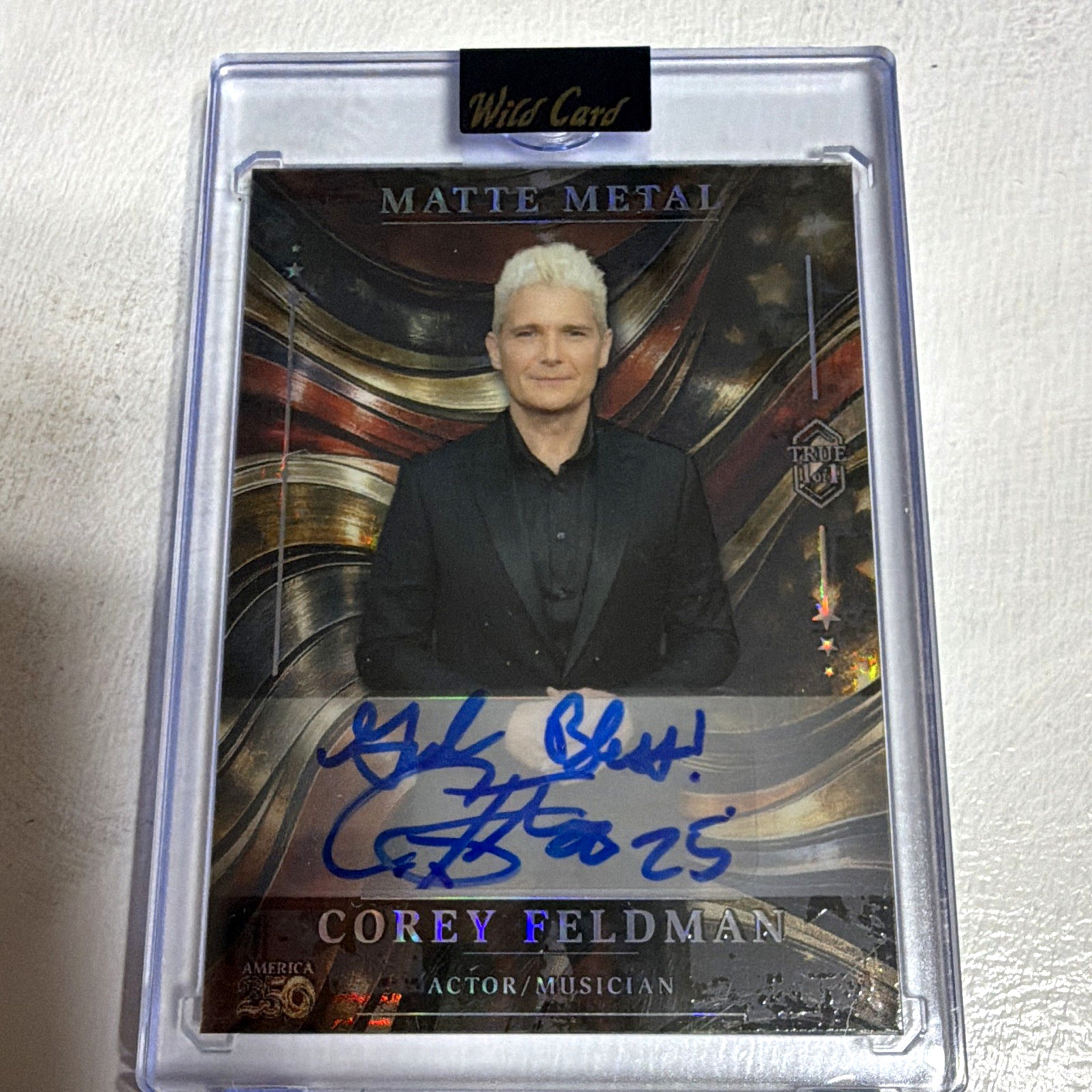 Wild Card America 250 Matte Metal Corey Feldman Autograph True 1/1 & Inscription