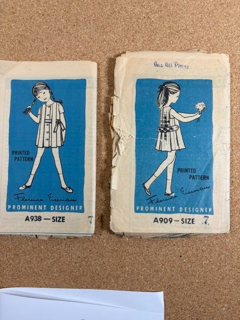 OOP RARE VTG 2 FLORENCE EISEMAN PATTERNS  PREVOGUE / BUTTERICK/SIMP SIZE 7 LOT H