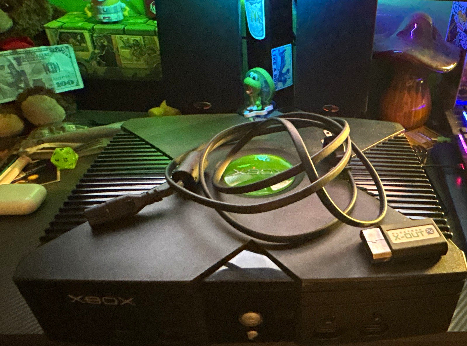 Original Xbox Console Bundle Controller Cables X-OUT Adapter