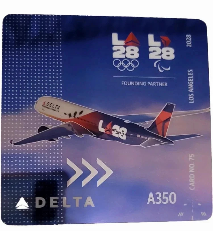 Delta Air Lines Trading Card #75 A350 LA 2028 Olympics - RARE
