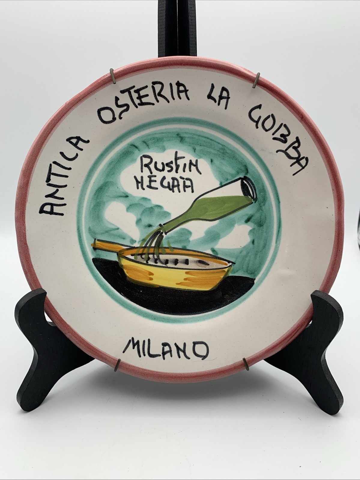 VTG Ristorante Del Buon Ricordo Plate Antica Osteria La Gobba MILANO 1988 VIETRI