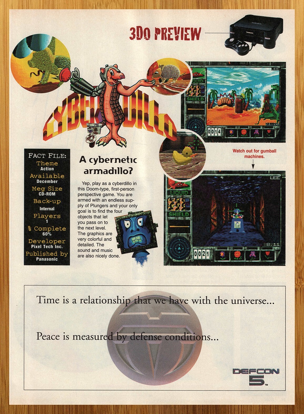 1995 Cyberdillo 3DO PREVIEW Print Ad/Poster Retro Vintage Video Game Pop Art 90s