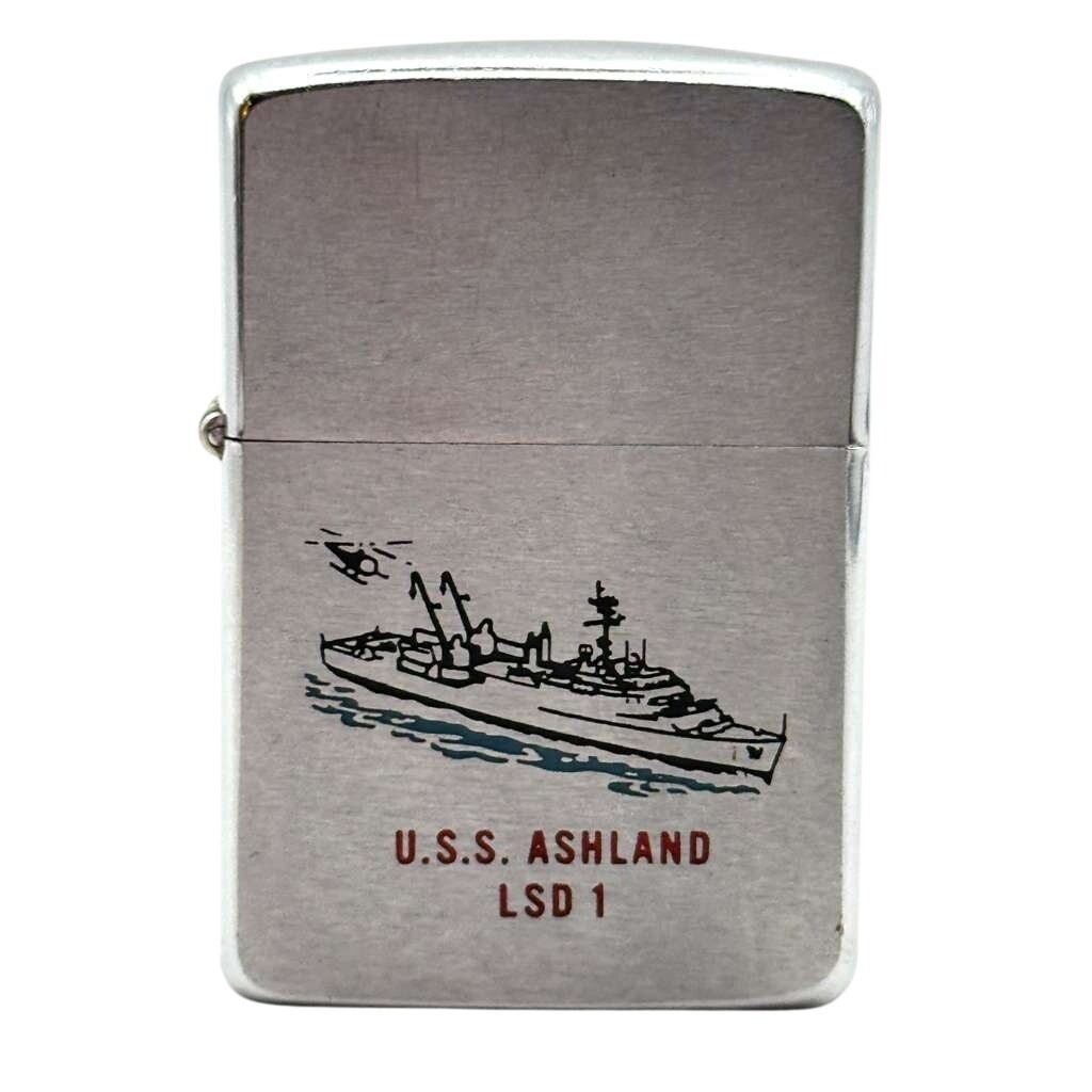 1962 Zippo USS Ashland LSD-1 Navy Ship Regular Chrome Windproof Lighter