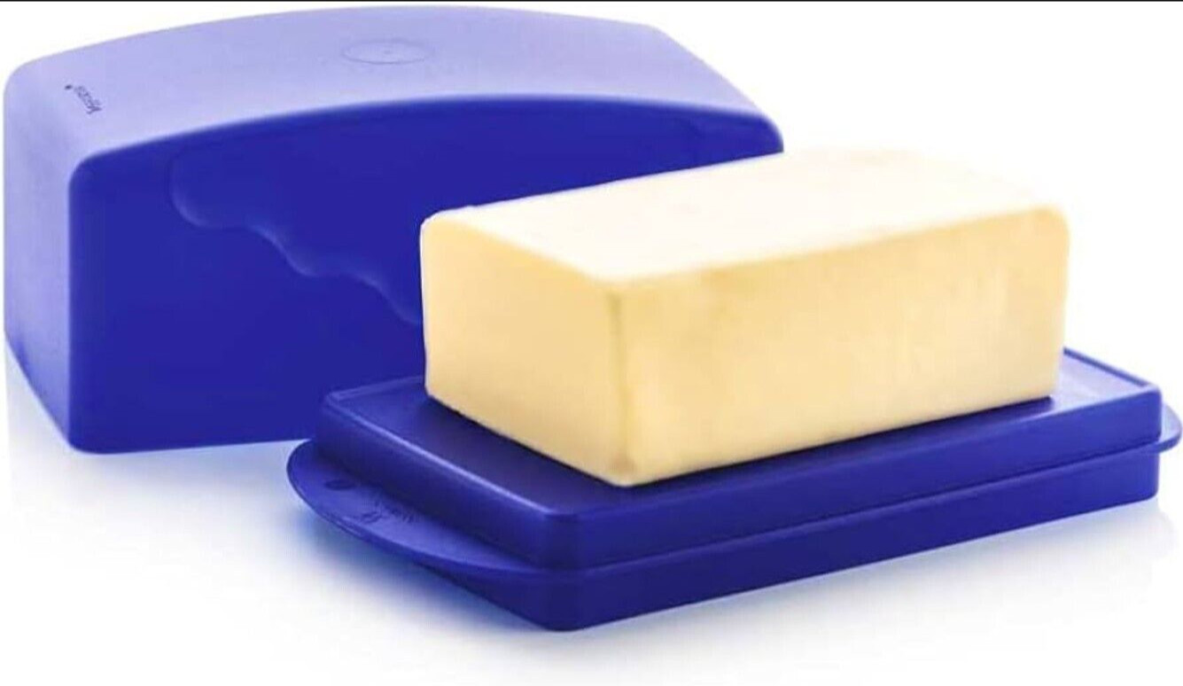 Tupperware Large Butter Dish Cheese 1 Pound Size  Blue New