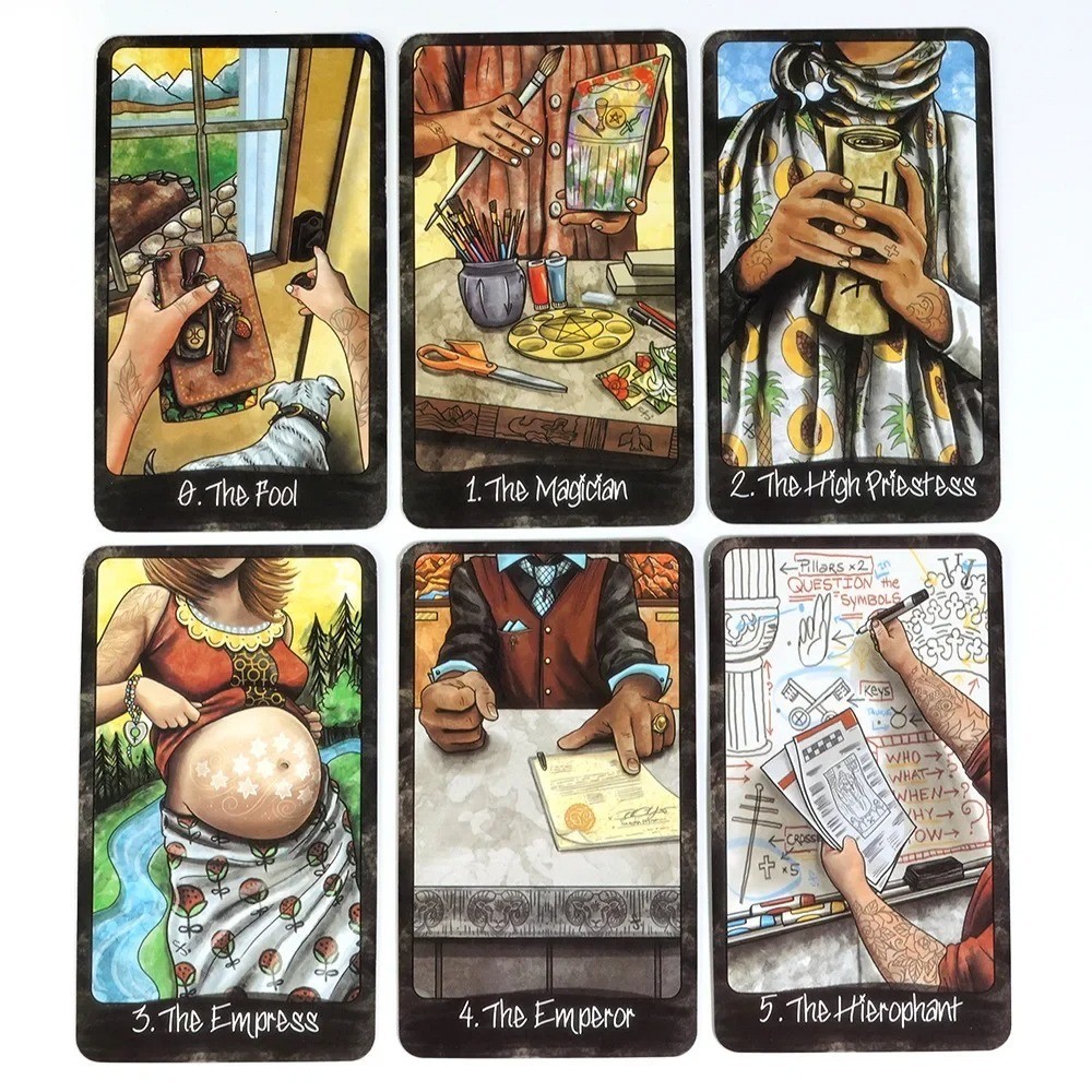 Hand Illustrated Tarot Deck 78 Cards Unique Art Divination Game English