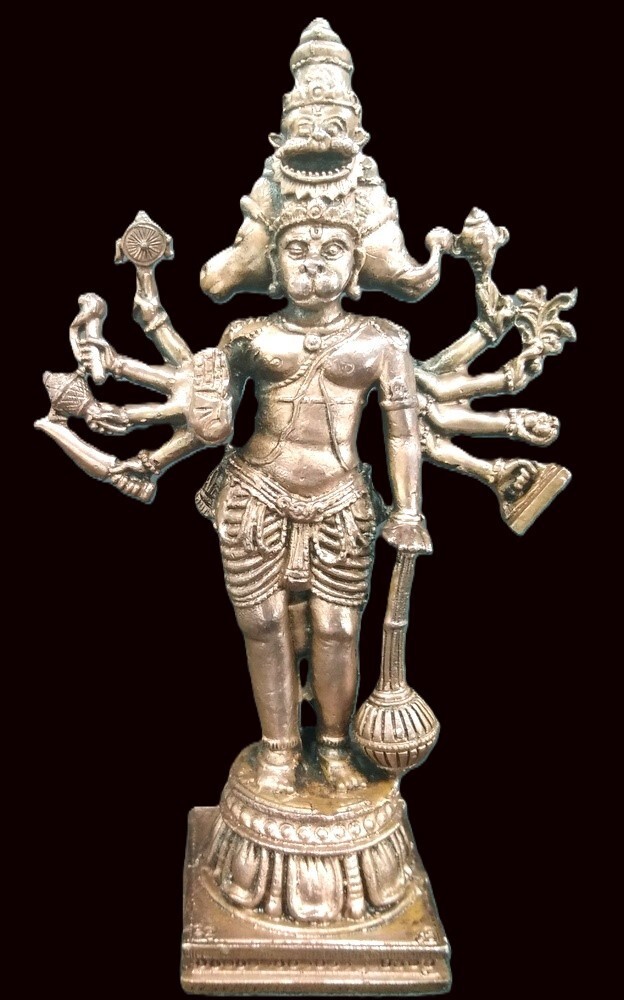Panchmukhi Hanuman Idol In Pure Solid Copper