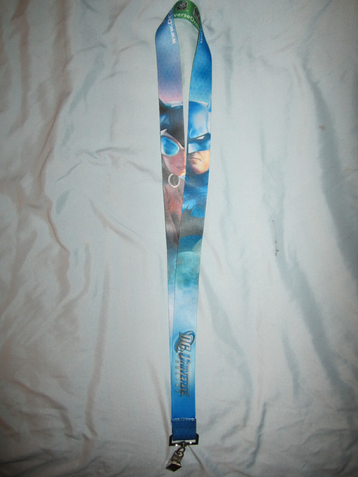 DC Universe Online Sony SDCC cloth fabric lanyard Batman Catwoman Green Lantern