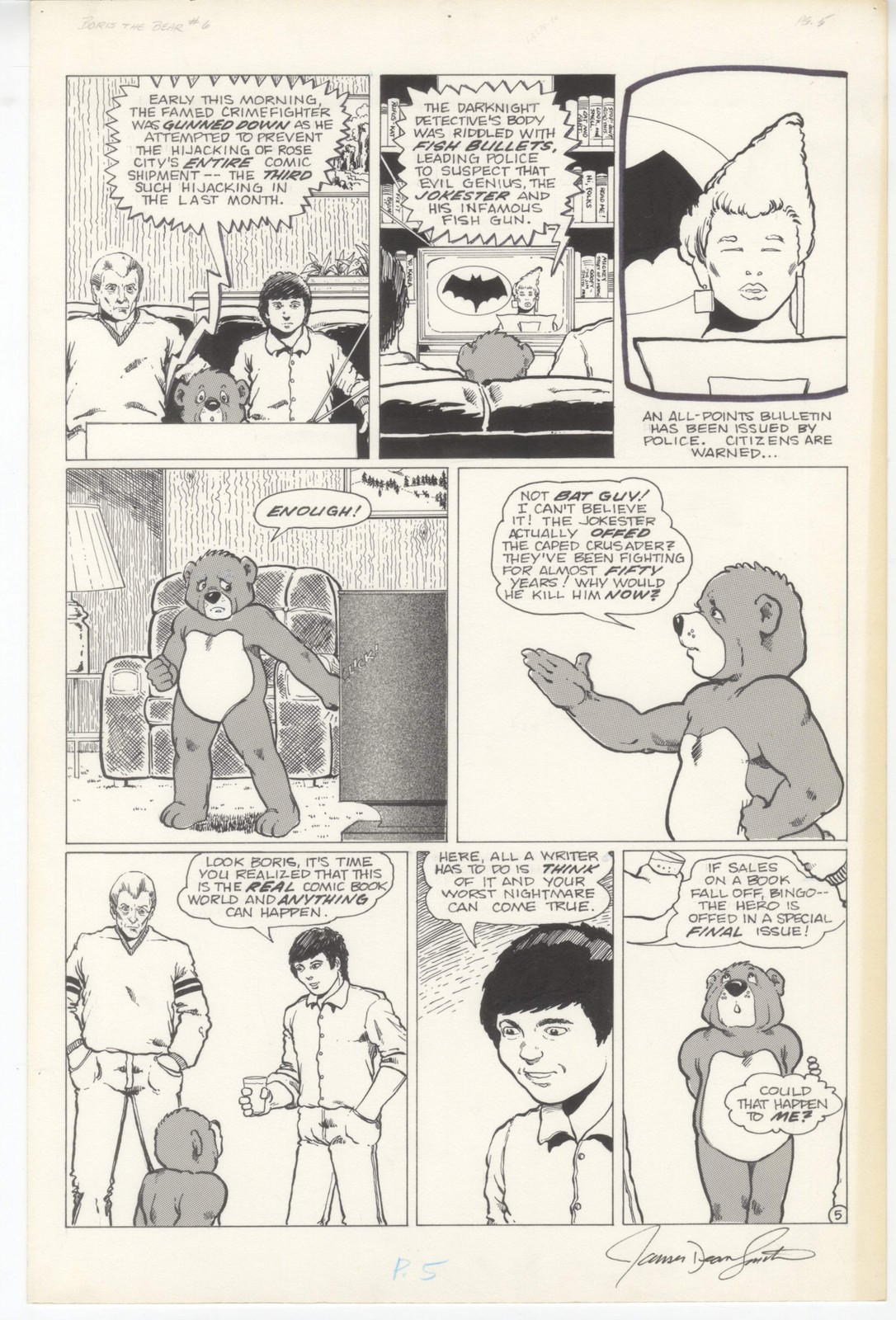 Boris the Bear #6 pg 5 Original Comic Art James Dean Smith