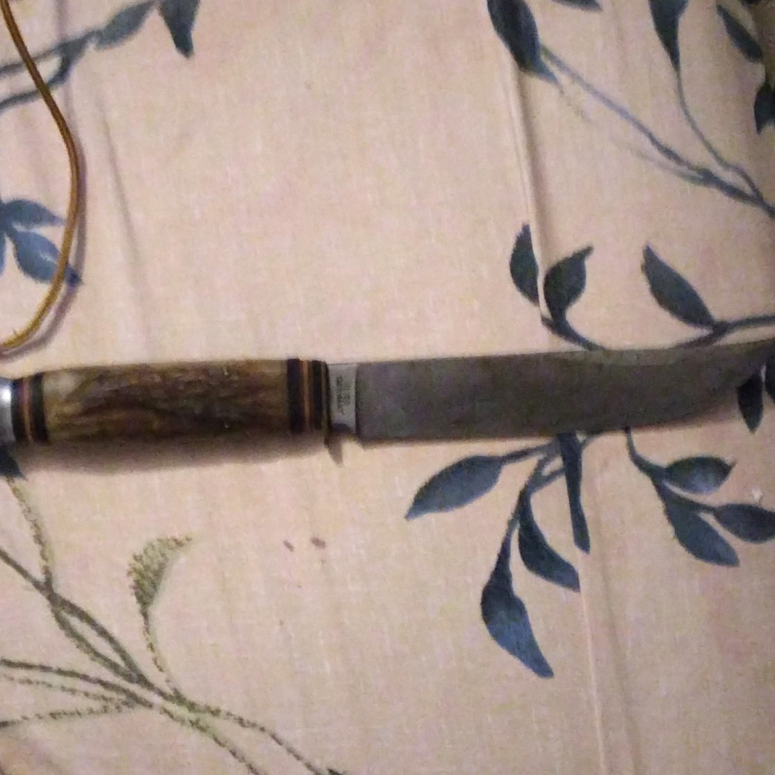 Camillus 1973 Vintage Fixed Blade Hunting Knife Clip Point Stag Handle Sheath