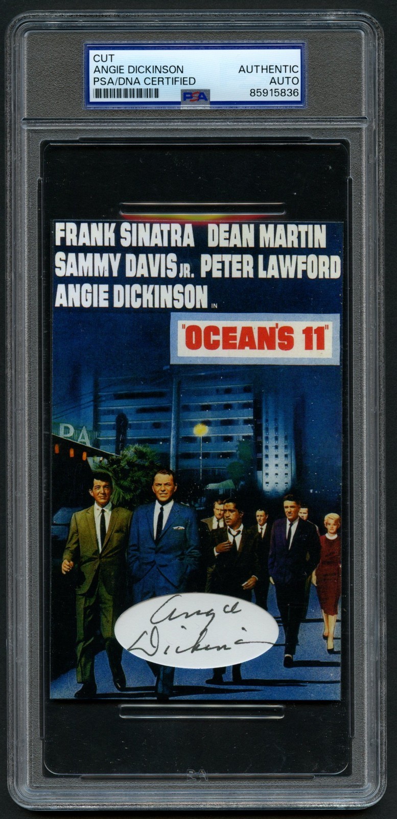 Angie Dickinson signed autograph Actress Oceans 11 Custom Cut PSA Slabbed