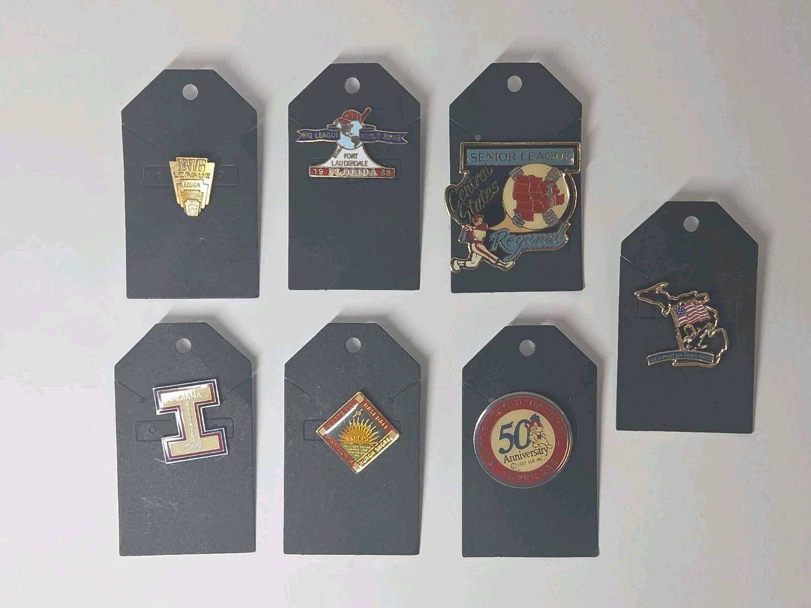 Vintage Little League Baseball Trading Pins Lot of 7 World Series Regional