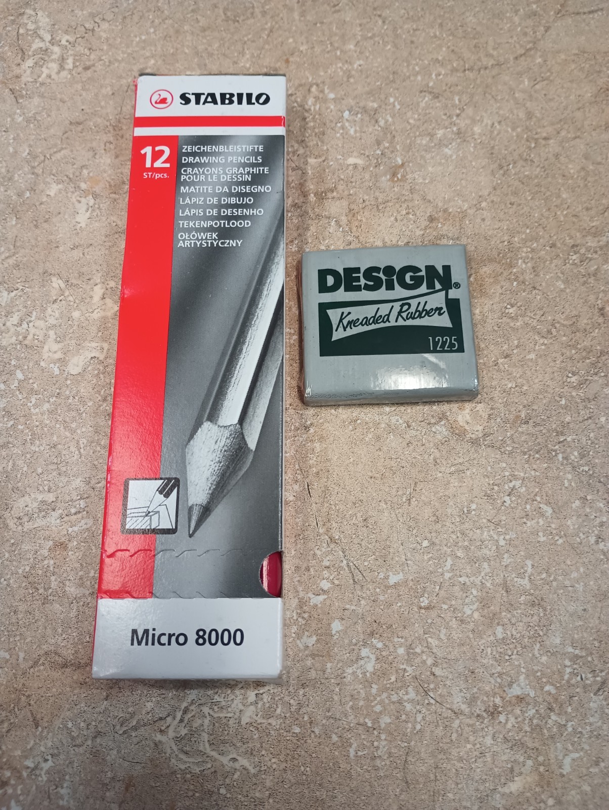 12 Vintage Schwab-Stabilo Micro No. 8000 Pencils, Germany + Eraser