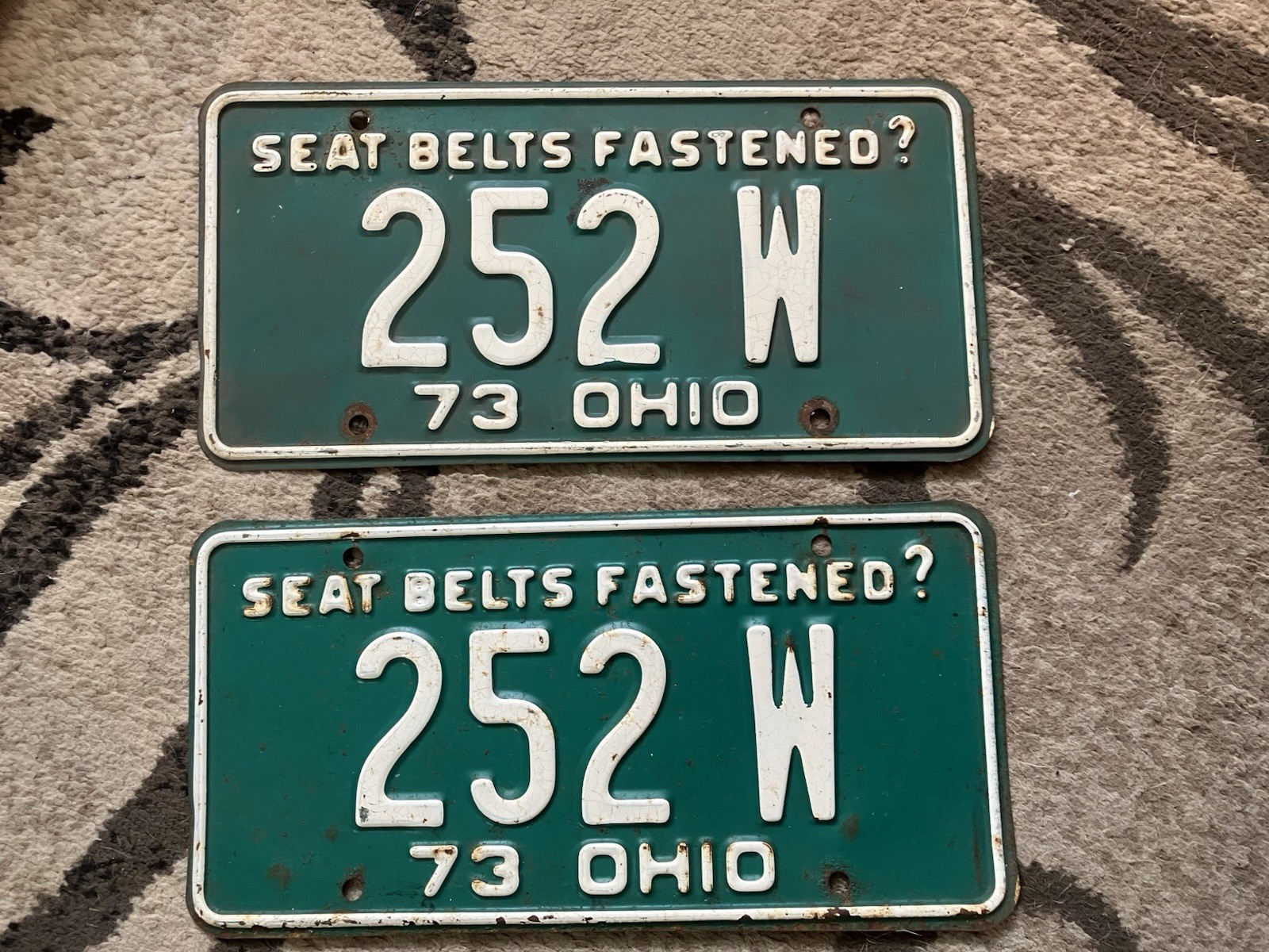 1973 ohio license plate, 2 Plates
