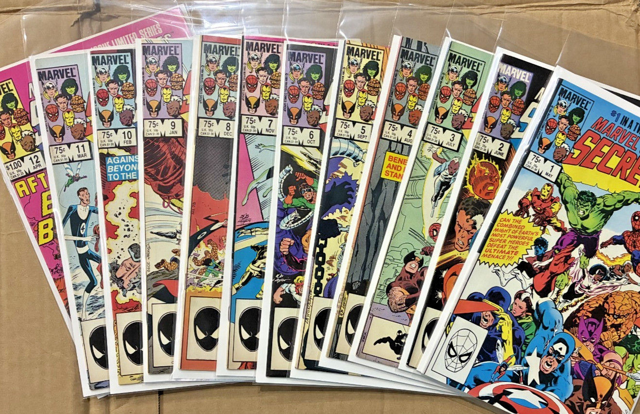 Marvel Secret Wars #1-12 Comics 1984 Series Complete (w/ #8 BLACK SUIT)