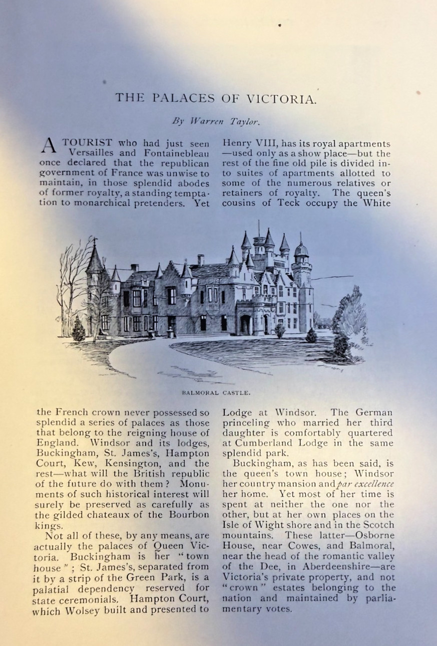 1892 Queen Victoria\'s Palaces Balmoral Castle Osborne House Windsor Castle