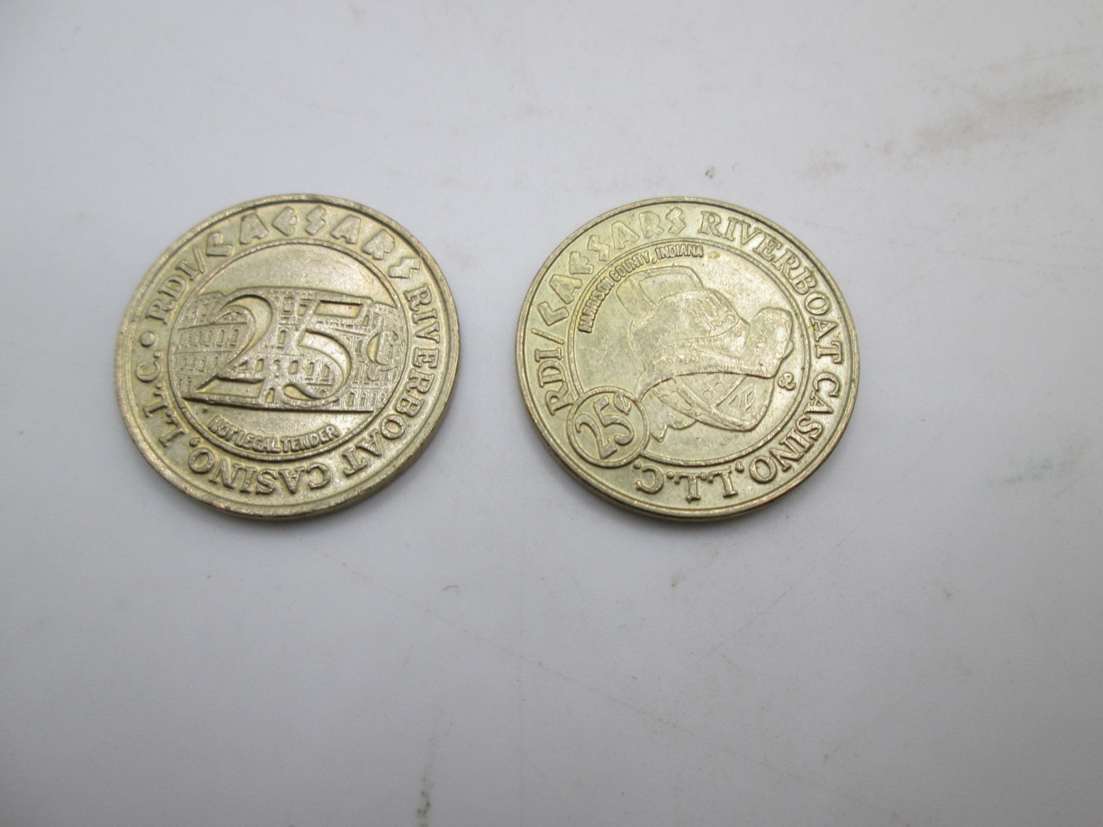 2 Caesars Riverboat Casino Token 25 Cents