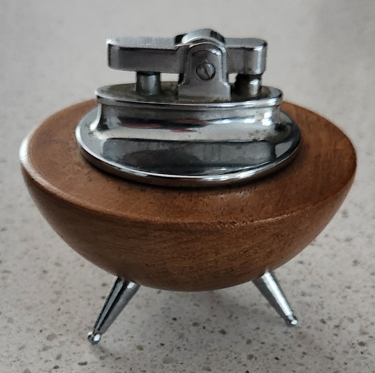 Rare May & Baker Ltd Vintage Wood Table Lighter Mid Century Modern Desk Lighter